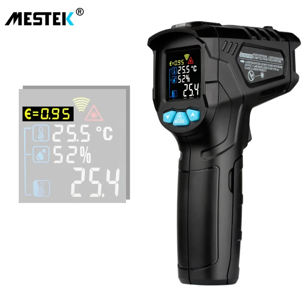 

MESTEK IR01D IR Thermometer -50~800C Digital Non-contact Humidity Infrared Thermometer Hygrometer Temperature Pyrometer Tester