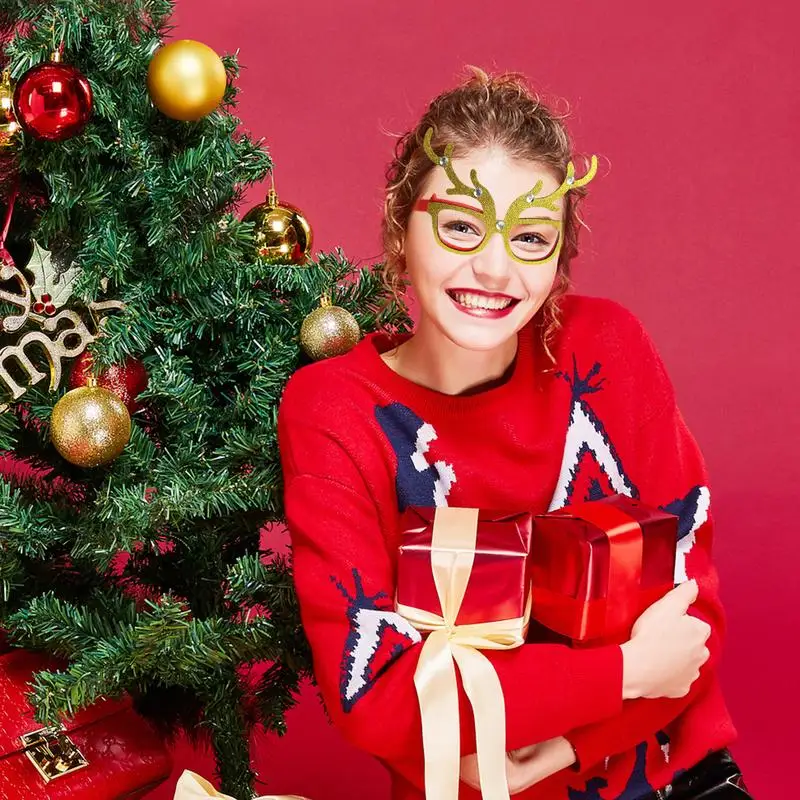 Рождественский подарок рождественские украшения очки рамки Декор вечеринка украшения игрушки Дети Кролик Снеговик шляпа Рога стиль Noel