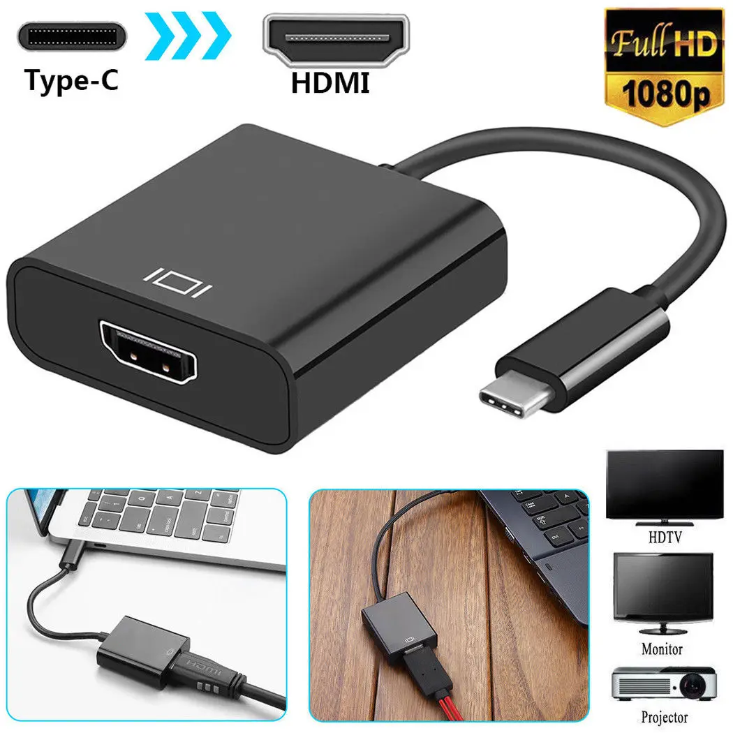 USB-C type-C к HDMI HDTV Кабель-адаптер для samsung Note 8 Note 9 S9 S8 Macbook