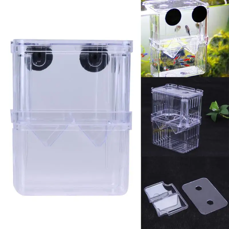 

Large Acrylic Fish Breeding Box Aquarium Breeder Box Double Guppies Hatching Incubator Isolation Aquarium Pet Supplies S/L