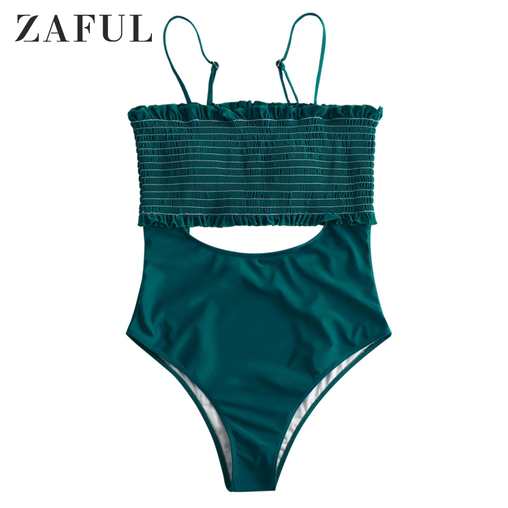 Женский купальник с подсолнухом ZAFUL пляжный бандо низкой талией и цветочным