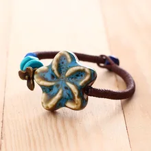 Узор ручной работы Jindezhen керамика цветок браслеты и браслеты для женщин