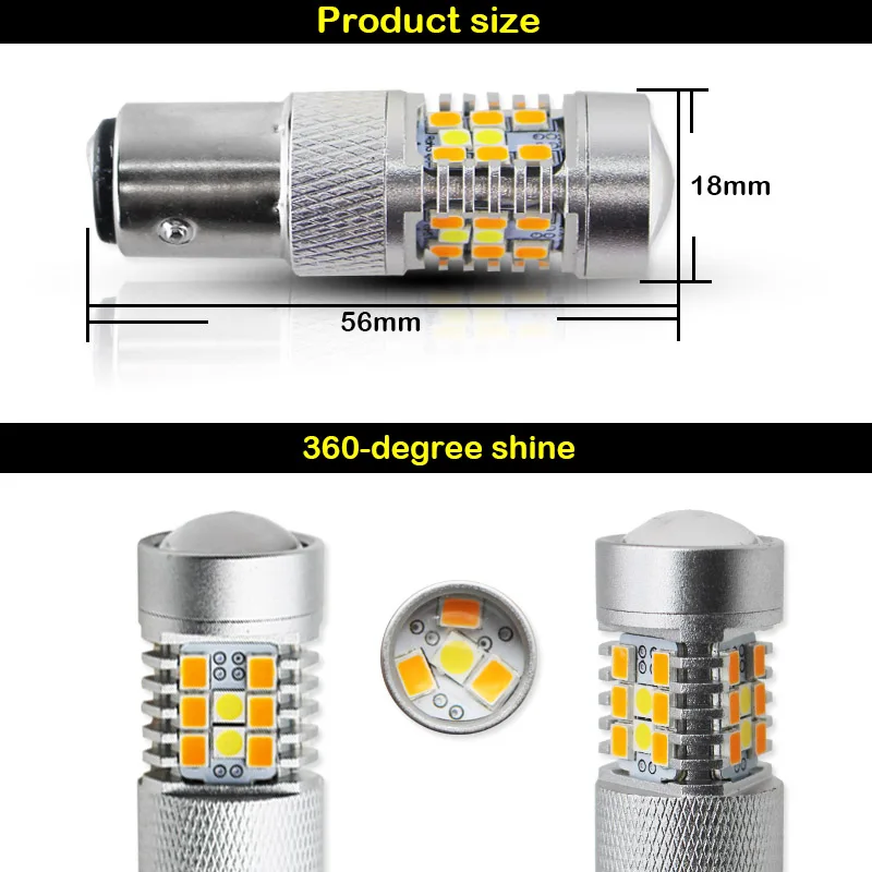 IJDM высокомощные 28 SMD 1157 Двухцветные светодиодные лампы для переднего сигнала