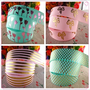 

18060104, 7/8" 22mm 10 yards gold or silver foil printed grosgrain ribbons gift packaging DIY handmade materials