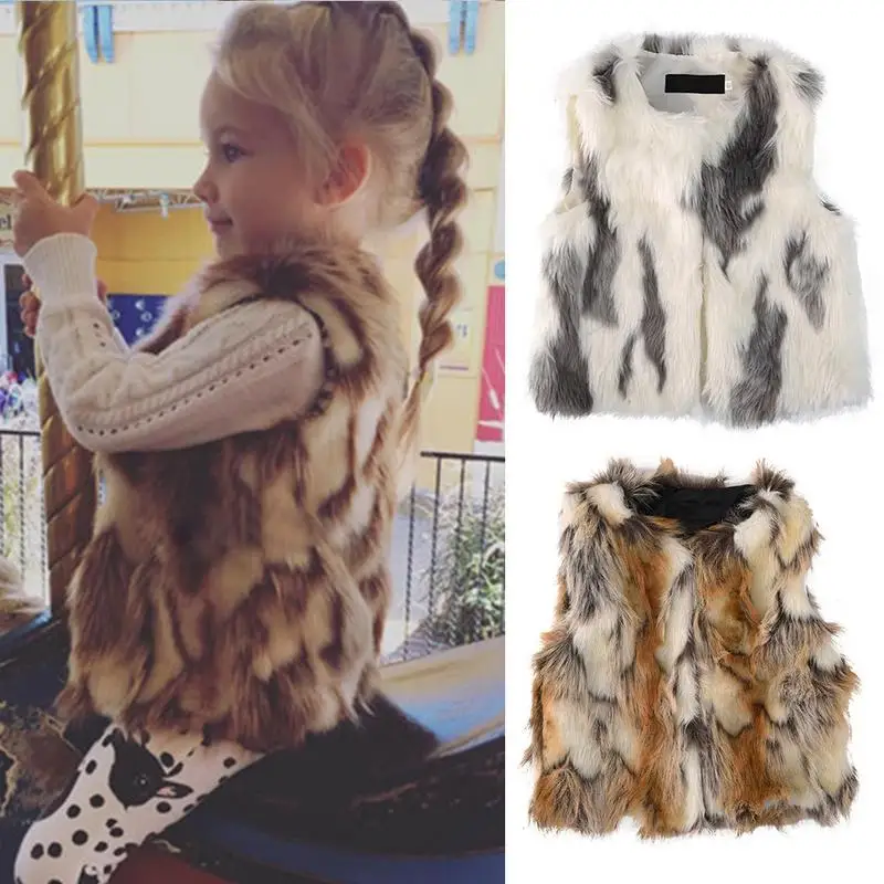 Children Fashion Clothing Autumn Winter Faux Fur Baby Coats For Girls Flower Jackets For Kids Clothes Top Baby Girls Outwear