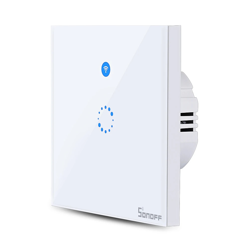 

SONOFF T1 Single Gang WiFi and RF 86 Type Smart Wall Touch Light Switch Remote Control Lamp Switch Panel Timing Wall Switch