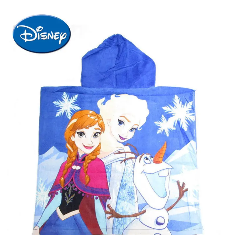 

Disney 100% Cotton Frozen Elsa Queen Hooded Towel Children Cartoon Bathrobe Cotton Breathable Soft Baby Bath Towel