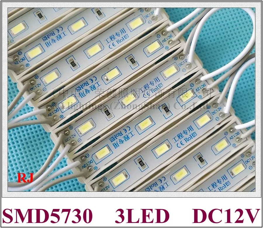 

LED light module for sign channel letters DC12V SMD 5730 3 led 64mm*9mm without install hole 3M tape and glue installing