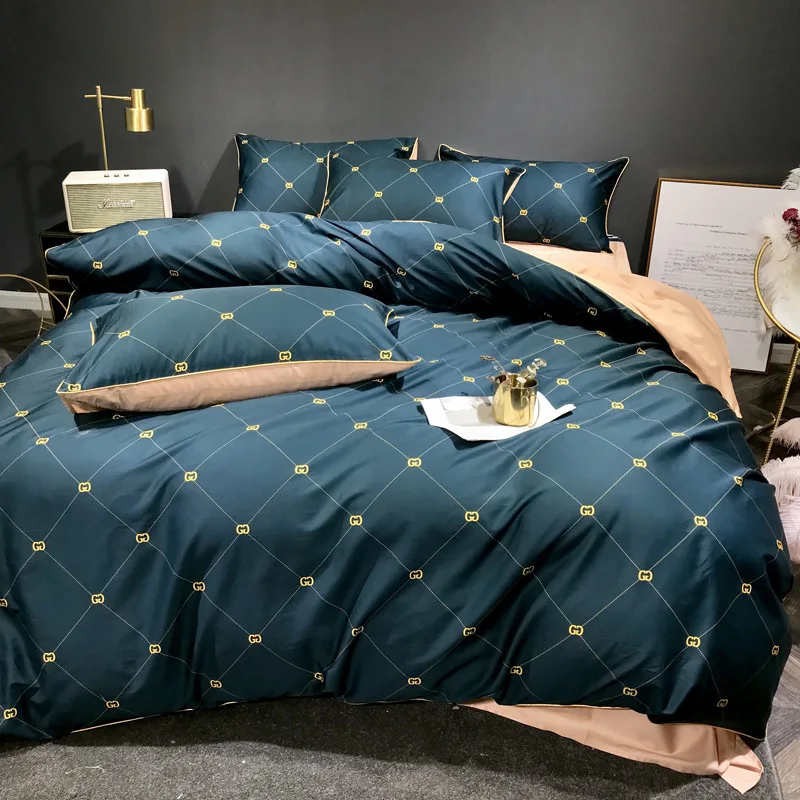 Hotfull Cotton 4pcs Bedding Set Men S Home Textile Dark Green