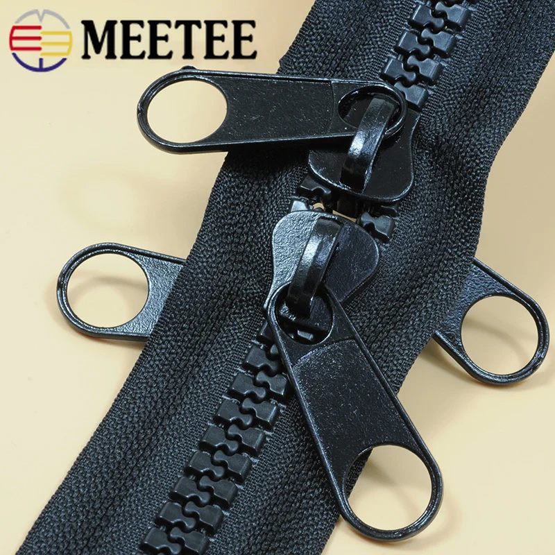 

Meetee 10# Resin Zipper+single/double-sided Pull Head Open-end for Outdoor Travel Tent Backpack DIY Sewing Accessories AP671