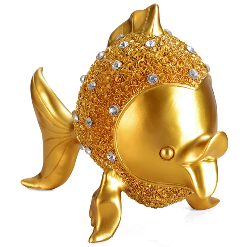 

European Resin Fish Ornaments Goldfish Miniatures Home Decor Kiss Fish Figurines Wedding Gifts Desktop Crafts Furnishing