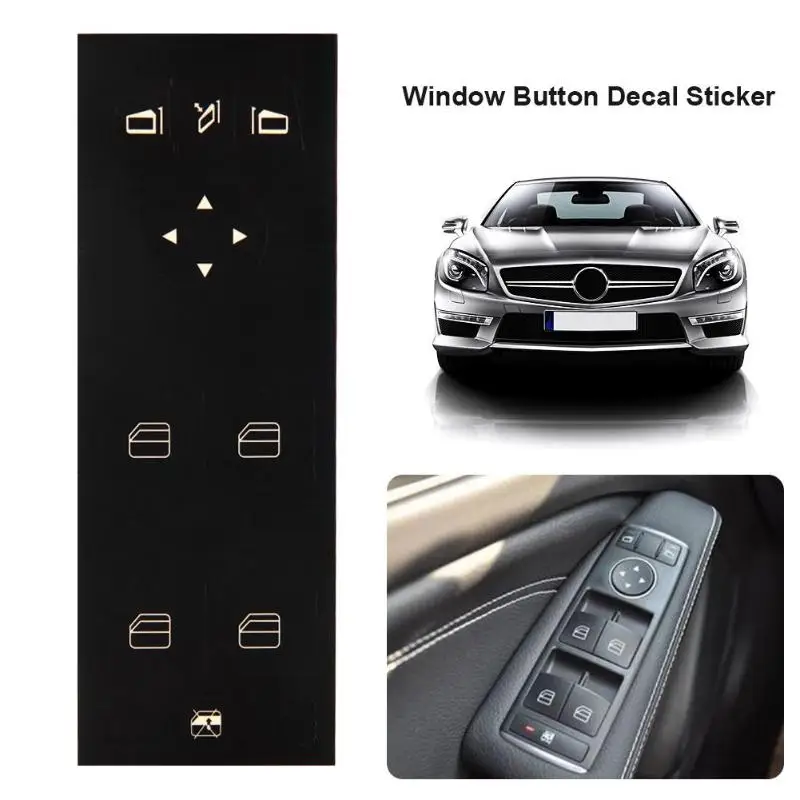 VODOOL Auto Car Window Button Decal Sticker Matte Black Vinyl Black