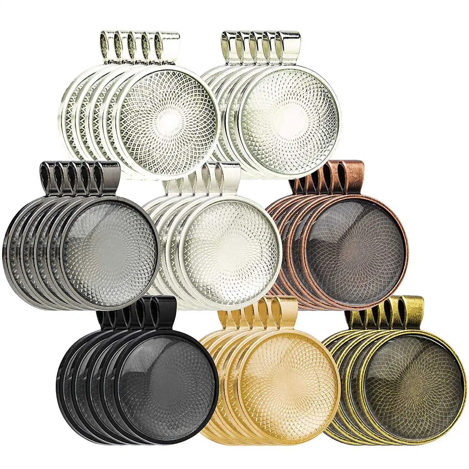 40 Piece Pendant Trays.8 Different Colors With A Round Bezel Setting.Includes Glass Cabochon Dome 25Mm 1 Inch Diameter | Украшения и