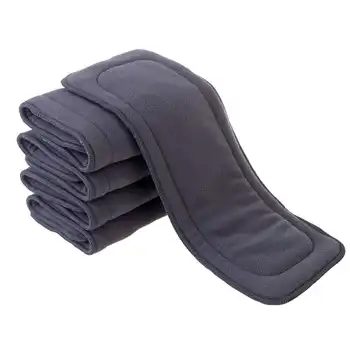 

5 Layers Stay Dry Bamboo Charcoal Fleece Baby Cloth Diaper Inserts, Absorbency Overnight Diaper Insert For Reusable Baby Nappy
