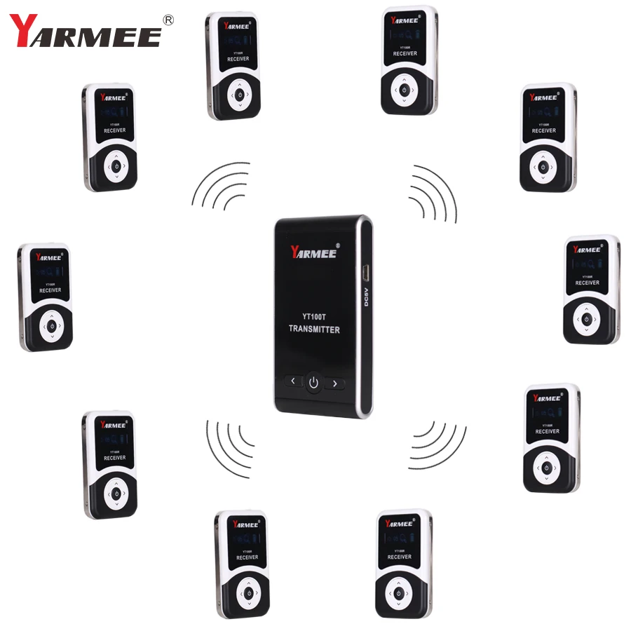 

Big Discount !! YARMEE YT100 Wireless Tour Guide System Wireless Church System With 1 Transmitter and 10 Receivers