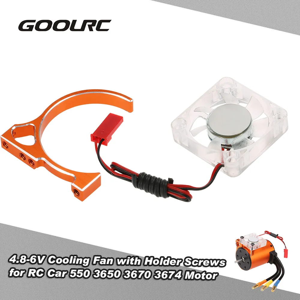 

GoolRC Original 4.8-6V Cooling Fan with Holder Connector Screws for RC Car 550 3650 3670 3674 Motor