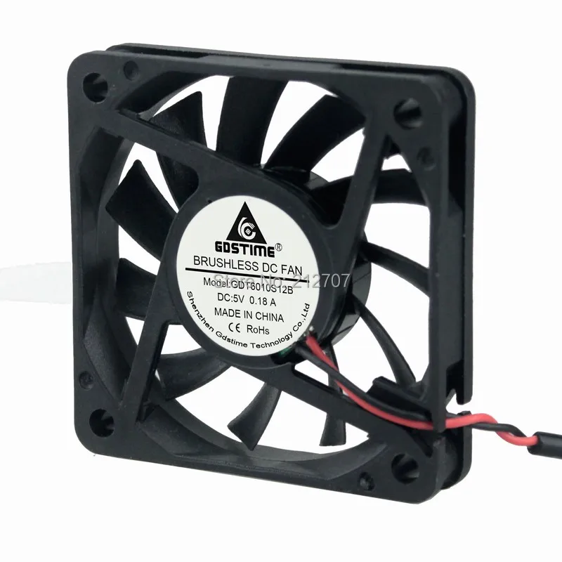 Ventilador de Refrigeração Peças Lote Gdstime 60*60x10 60mm mm 6010 s 6 cm Motor Brushless 5 Volts Usb dc 30 - - Imagem 4