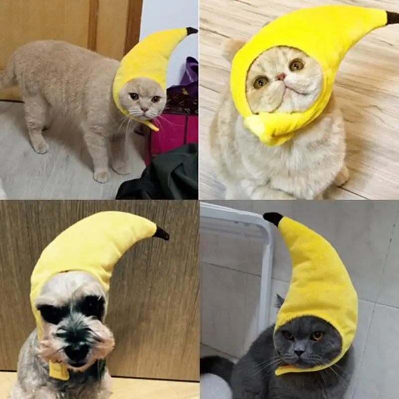 Cute Cat Dog Hat Banana Shape Dog Cap 