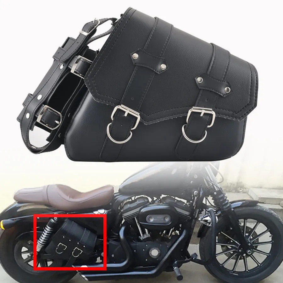 

Motorcycle Leather SingleDouble/-Sided Swingarm Bags Saddlebags&Drink Cup Holder UV Protected Heat Guard New For Universal