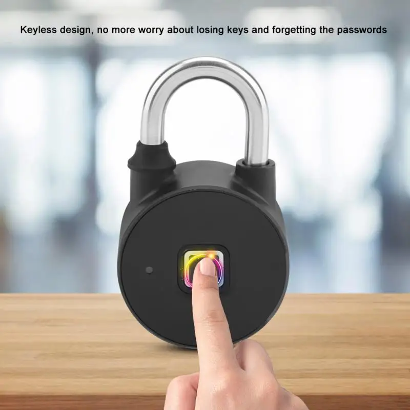 

Fingerprint Padlock Anti-theft Travel Smart Code Lock For Cabinet Backpack Luggage Portable Security Keyless locker Cheap Price