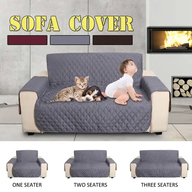 Us 14 34 50 Off Waterproof 1 2 3 Seaters Sofa Cover Quilted Anti Slip Couch Chair Furniture Protector Pad Pet Dogs Slipcovers Mat For Livingroom In