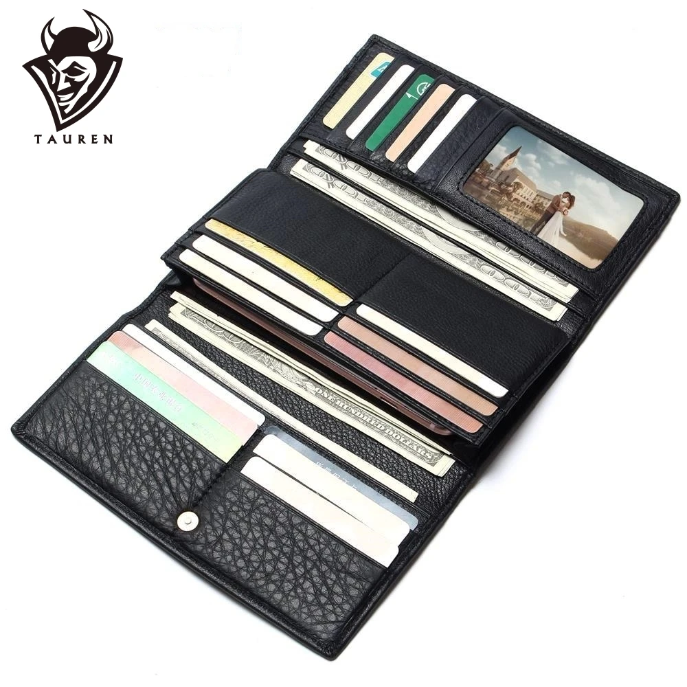 2021 Men's China Manufacturer Wallet 100 Genuine Leather Black Color