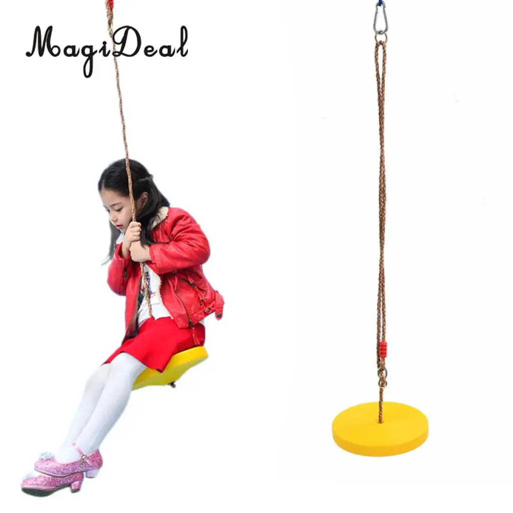 MagiDeal Safe Children Kids Outdoor Tree Hanging Disc Rope Swing Set for Garden Playground Camping Picnic Playing Toy 3Colors 2