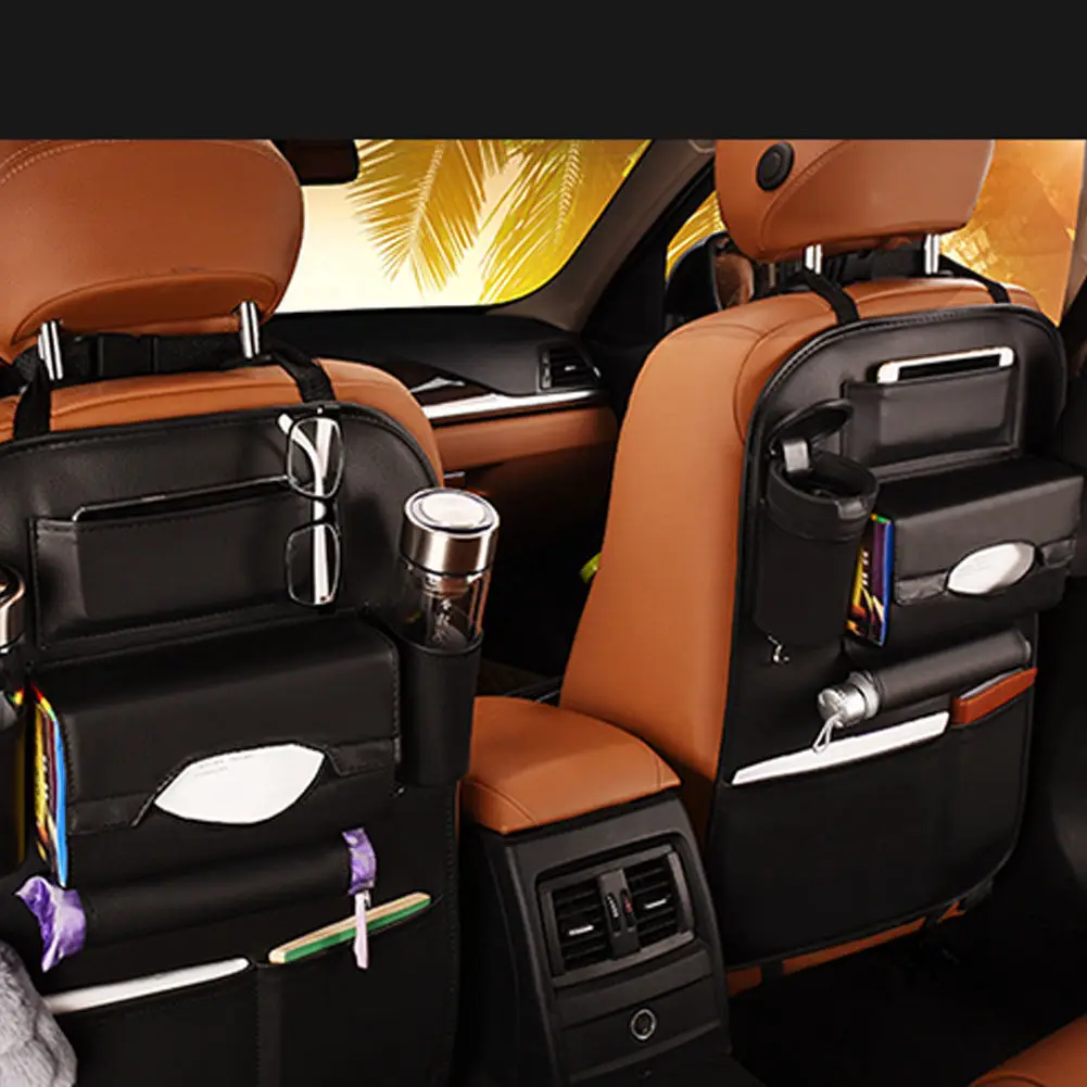 

1pc high quality Car Seat Back Leather Multi-Pocket Bag Organizer Storage iPad Phone Holder keep your car clean and in order