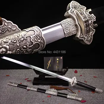 

Nice Peony Fittings Chinese Tang Dynasty Battle Straight Knife Full Tang High Carbon Steel Blade Sharp Handmade Dao Sword Katana