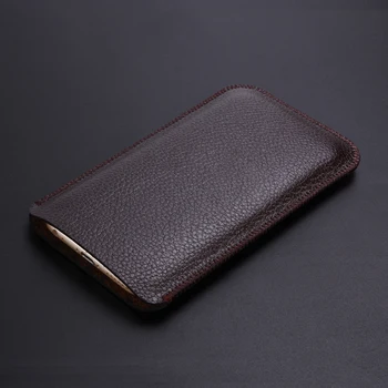 

For Oneplus 7 6.41" Microfiber Leather Sleeve Litchi Pattern Pouch Phone Bag Case Cover Holster For One plus 7