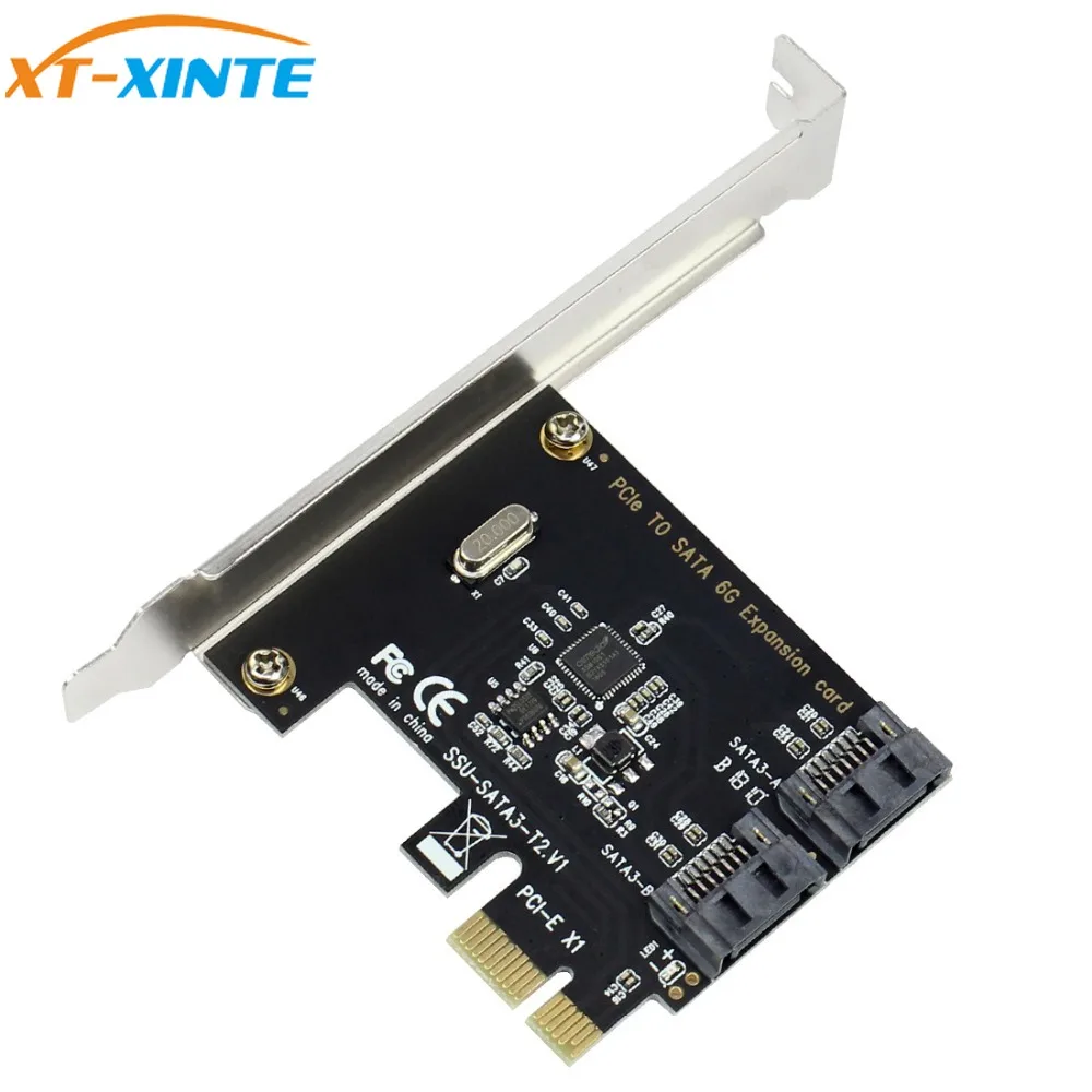 XT XINTE PCIe PCI Express на SATA 3 0 2 Port III 6G карта расширения адаптер PCIE контроллер карта|Платы