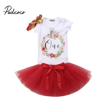 

3PCS Newborn Baby Girls Flower Clothes Romper Tutu Dress Headband Outfits