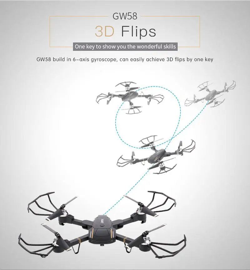 GW58/XT 1 складной селфи Дрон с Камера HD Headless режим парение Quadcopter Wi Fi FPV
