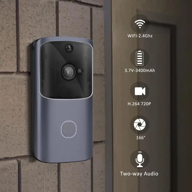 

M10 720p WiFi Smart Video Doorbell Camera APP Control Remote Monitoring Video Intercom For Apartments IR Alarm Wireless Security