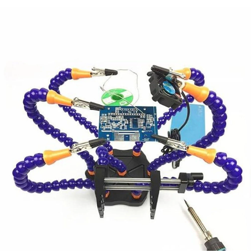 Multifunctional Soldering Helping Hands with 6pcs Flexible Arms for