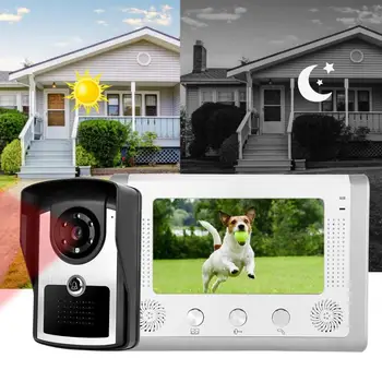 

7inch Wired Waterproof Video Intercom Doorbell IR Camera Monitor Door Phone 110-240V ring doorbell
