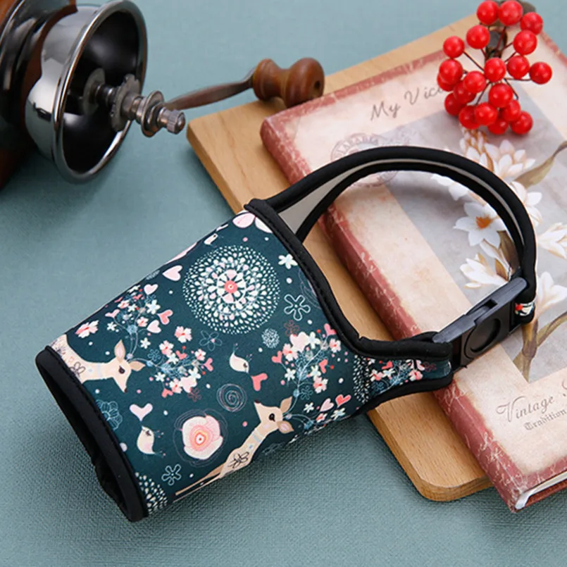 

Portable Cloth Cup Bag Water Bottles Cover Case Sleeve Carrier Warm Heat Insulation Anti-scalding Handle Water Bottle Bag