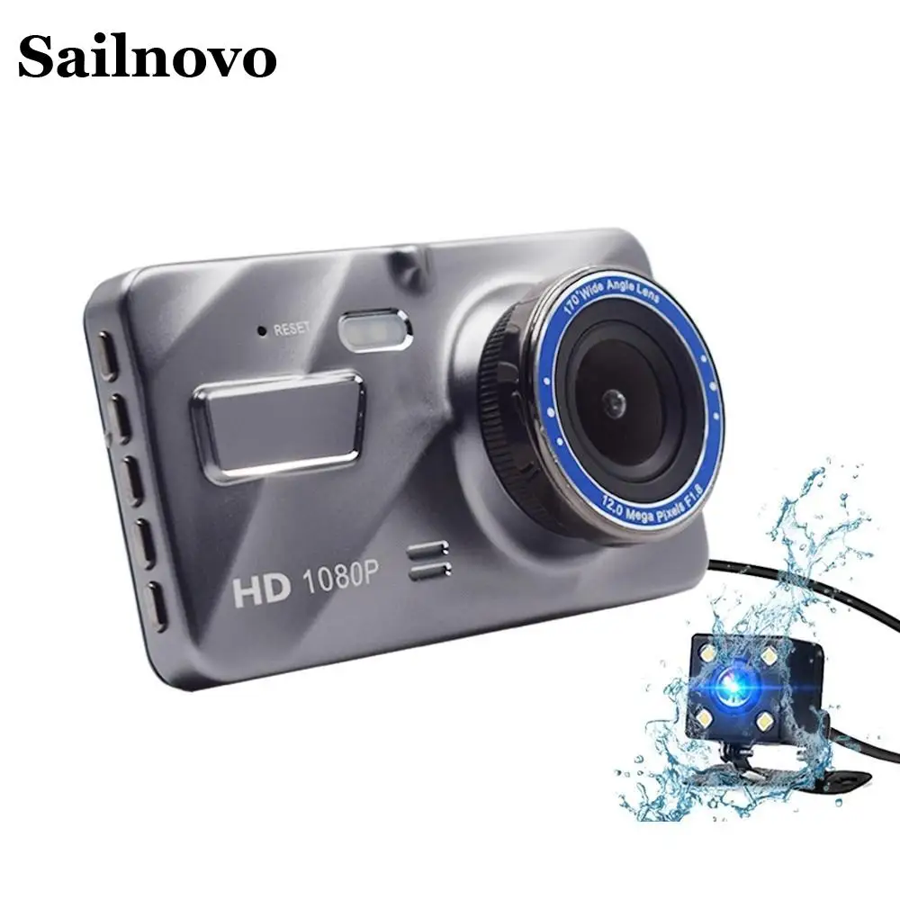

Dual Lens Dash Cam Full HD 1080P Car DVR 4" IPS Front+Rear Dash CameraBlue Mirror Night Vision Video Recorder Parking Monitor E