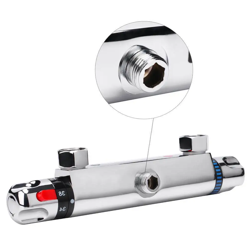 

Modern Chrome Thermostatic Shower Mixer Bar Replacement Valve Outlet Bathroom Shower Set Thermostatic Shower Faucet shower tap