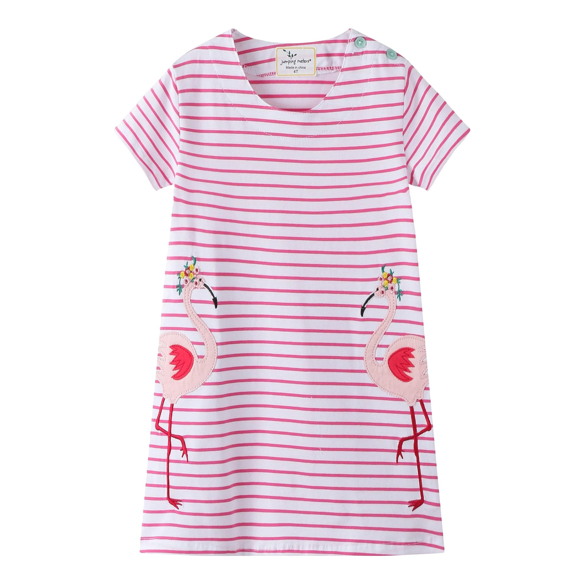 

Baby Girl Dresses Clothes Striped 2019 Summer Cotton Crane Print Pattern Dress Girl Princess Vestidos Children Clothing 2 Years