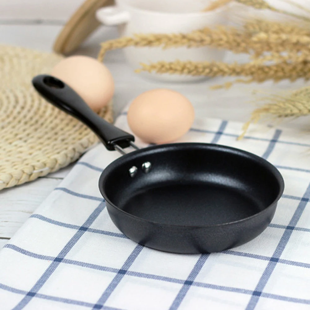 

12cm Cookware Mini Frying Pan Non Stick Egg Pot Long Handle Breakfast Anti-scratch Coating Kitchen Supply Cute Omelette Home #05