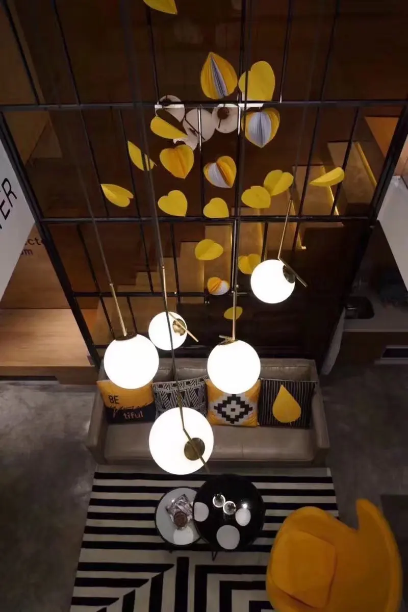 Modern Style Living Room Bedroom Minimalist Restaurant Pendant Light Nordic Clothing Decoration Glass Ball Pendant Lamp