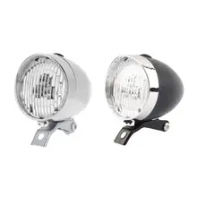 Bicicleta Retro Vintage 3LED luz delantera faro seguridad advertencia noche luz bicicleta decoración negro, plata