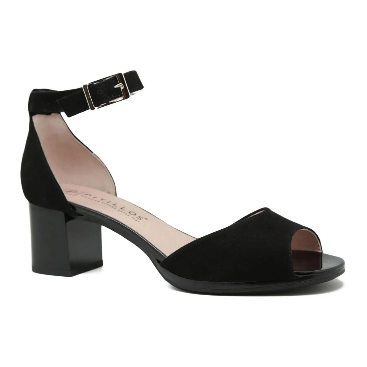 PITILLOS WOMAN SUEDE HEEL сандалии из замши черного цвета PITILLOS.|Боссоножки и сандалии| |