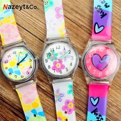 NAZEYT high quality ladies student watch flower heart dial cute quartz soft silicone waterproof young girls watch Reloj femenino