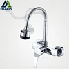 Free Shipping Stream Spray Bubbler Bathroom Kitchen Faucet Wall Mounted Dual Hole Hot and Cold Water Flexible Pipe Kitchen Mixer ► Photo 1/6