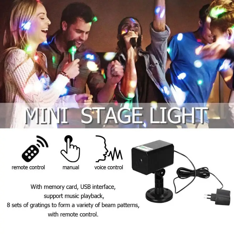

Mini Stars stage light LED Laser Projector Voice Control Stage Flash Light DJ Disco KTV Party Club Lamp Red Green light