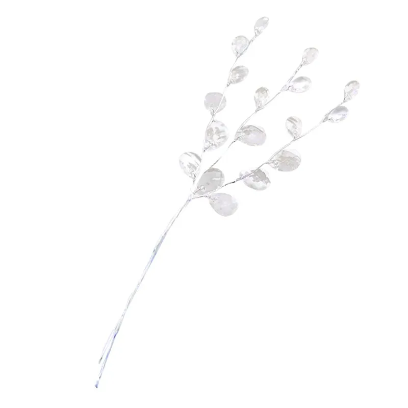 

New 10pcs Crystal Bud Branches Artificial Flower Twigs For Wedding Party Home Snow Decoration DIY Decorative Craft Fake Flower