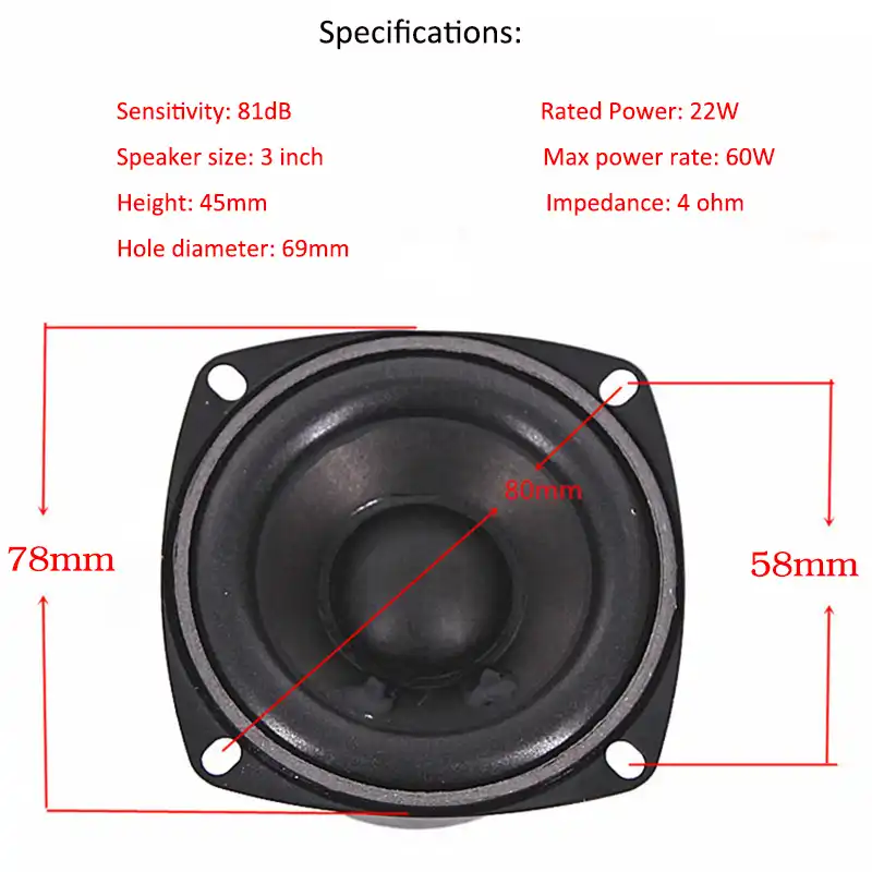 3 inch replacement speaker