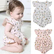 

2019 New Little Baby Girls Pineapple Bodysuitr Sleeveless Summer Playsuit Jumpsuit Sunsuit Clothes Outfit Newborn Baby Clothes